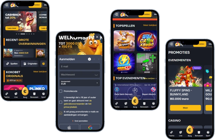 Koko casino mobile mockup