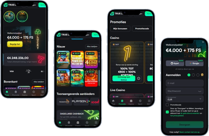 trueluck casino mobile mockup
